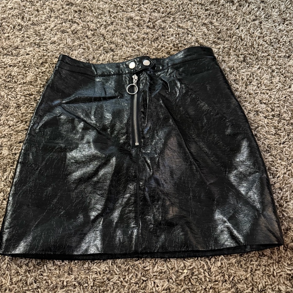 H&M Shiny Black Mini Skirt